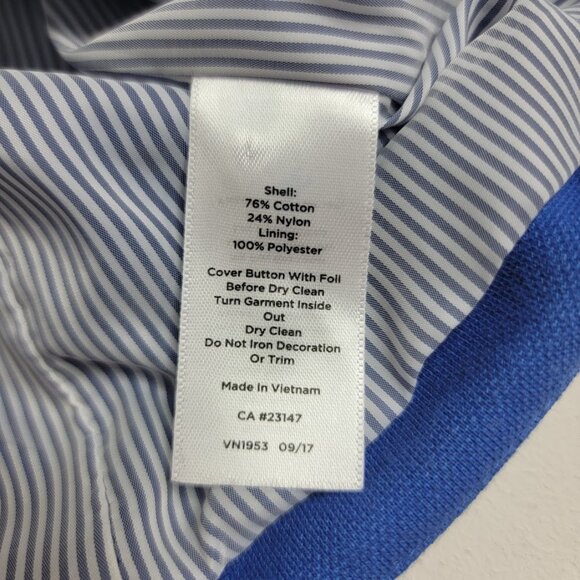 Talbots Blue Nautical Aberdeen Knit Blazer Sz 8 Jacket Gold Crest Buttons Career - Picture 10 of 11